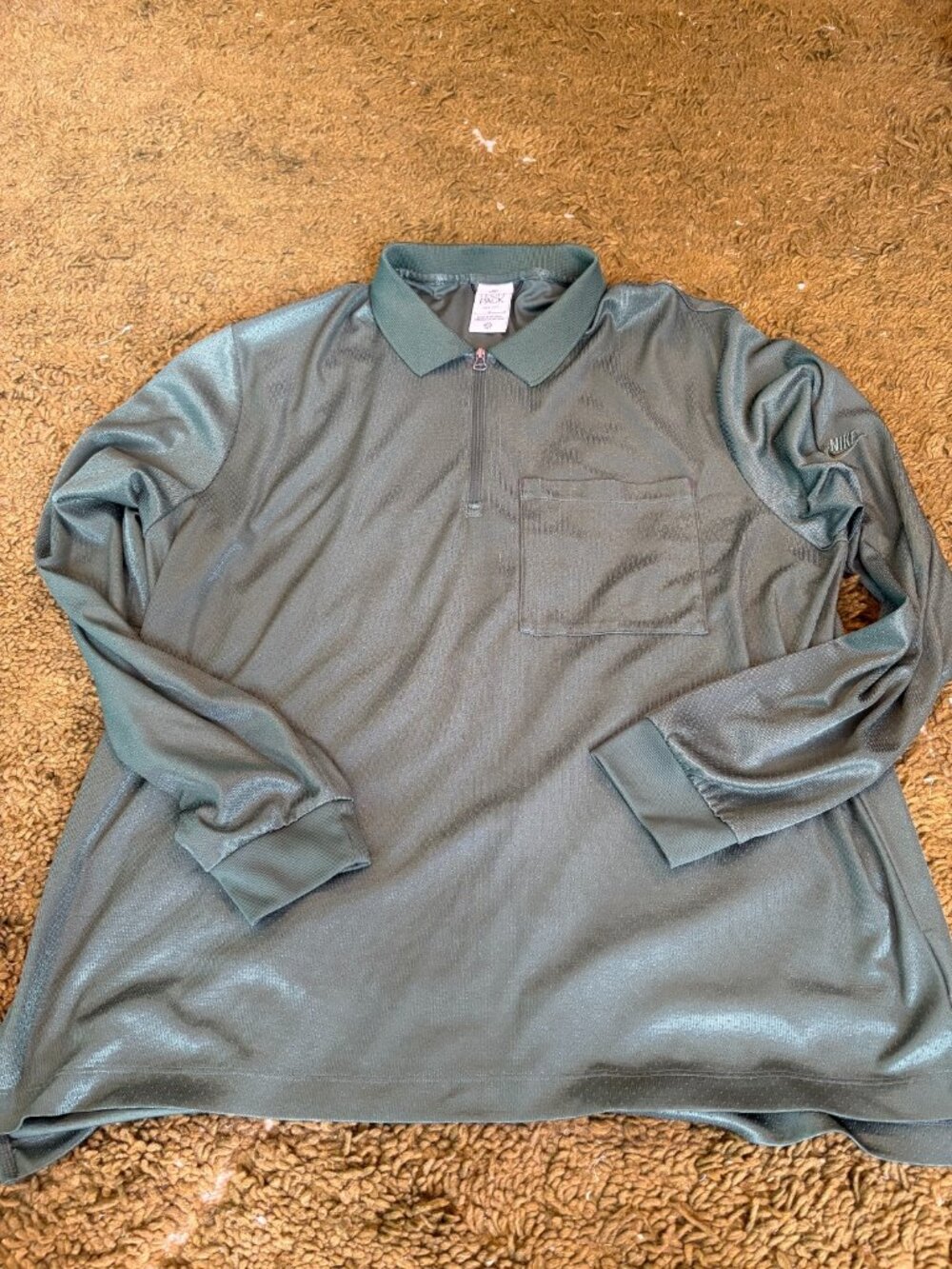 Nike Tech Pack Dri-FIT Shirt Mens L Green Long Sleeve Quarter Zip FB7381-323
